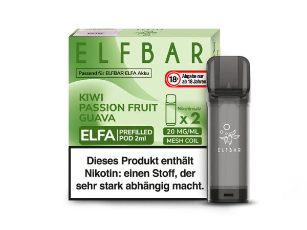 ELFBAR - ELFA Prefilled Pods - Kiwi Passion Fruit Guava - 20mg - 2er Pack