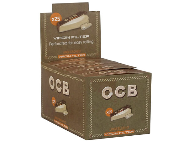 OCB - Filter Tips Virgin Ungebleicht - 25 Hefte je 50 Tips