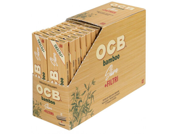 OCB Bamboo Slim + Tips - 32 Hefte - je 32 Blatt und Tips