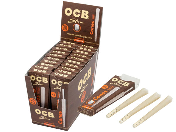 OCB - Cones Virgin unbleached Slim - 20x3 Stück