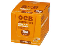 OCB - Filter Slim Activ Tips Unbleached - Virgin Aktivkohle Keramikkappen - 6mm -20 x 15 Stück