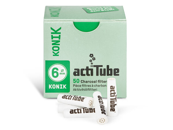 ActiTube - Aktivkohlefilter 6mm - Extra Slim Konik je 50 Filter