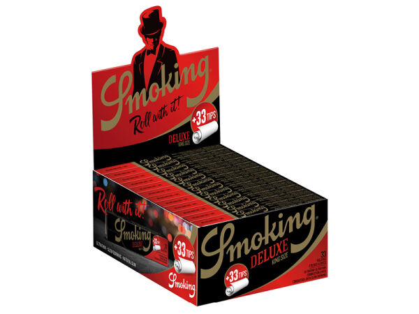 Smoking - King Size Deluxe - 24 Hefte je 33 Blatt + Tips