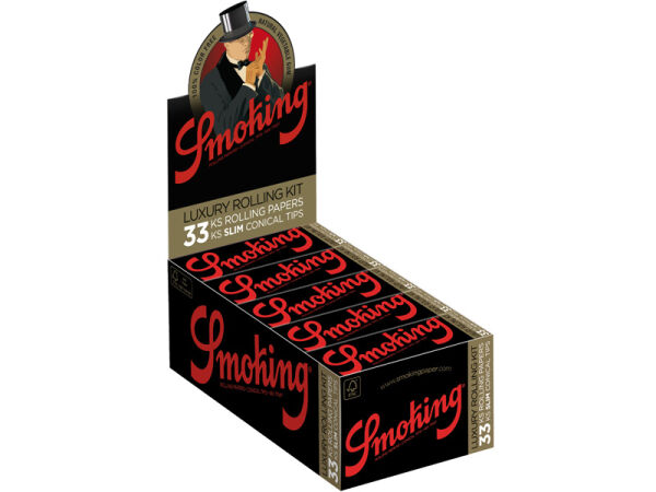 Smoking - King Size Deluxe Luxury Rolling Kit - 25 Hefte je 33 Blatt + 33 Conical Tips