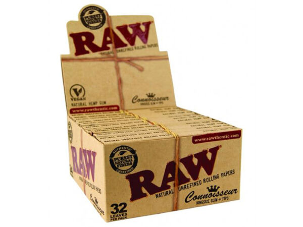 RAW - Connoisseur King Size Slim - 24 Hefte je 32 Blatt + Tips