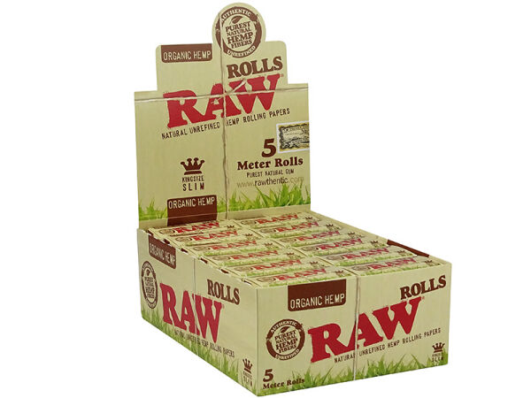 RAW - Rolls Organic Hemp - 24 Rolls je 5 Meter