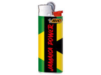 BIC - Mini J25 Reibrad Feuerzeuge - "Reggae" 8 versch. Motive - 50er Display