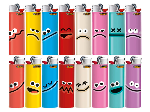 BIC - Maxi J26 Reibrad Feuerzeuge - "Emotions" - 50er Display