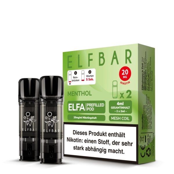 ELFBAR - ELFA Prefilled Pods - Menthol - 20mg - 2er Pack