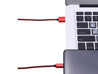 Tekmee Ladekabel USB auf USB-C, Nylon, 1m, farbig sort.