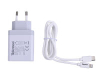 Tekmee Netzstecker 1x USB-C - inkl. Ladekabel USB-C auf Lightning, 1m, weiß