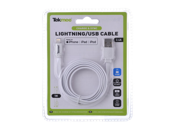 Tekmee Ladekabel USB auf Lightning,1m