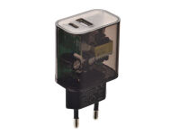 Tekmee Netzstecker 12W Type-C + USB,  Wand Charger; transparent-dunkel