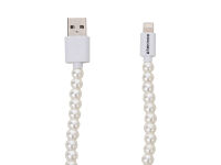Tekmee Ladekabel USB-C auf Lightning, 2.0A; weiß, 1m; Perlenkabel