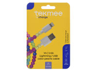 Tekmee Ladekabel USB-C auf Lightning, 2.0A; bunt, 1m;...