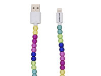 Tekmee Ladekabel USB-C auf Lightning, 2.0A; bunt, 1m; Perlenkabel