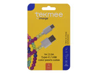 Tekmee Ladekabel USB-C auf Type-C, 2.0A; bunt, 1m;...