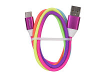 Tekmee Ladekabel USB-C aufType-C 2.0A; 1m, Rainbow; einzeln