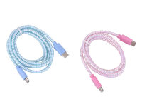 Tekmee Ladekabel, 1m; 2xTYPE-C, pink oder blau
