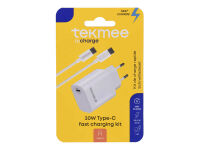 Tekmee Netzstecker/Ladekabel, 20W Type-C, weiß