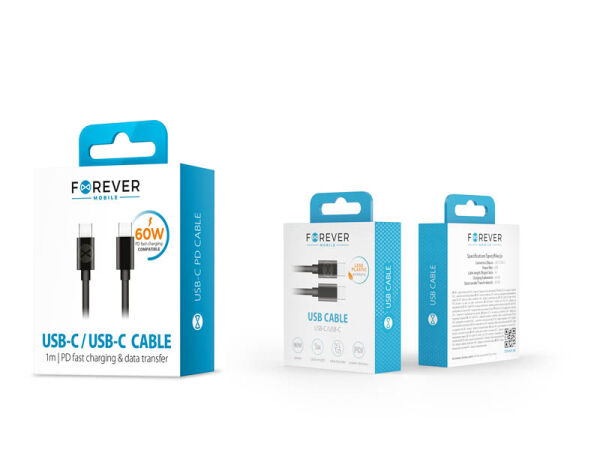 Forever Ladekabel 60W USB-C auf USB-C 1m