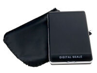 Digitalwaage "Schwarz mit Silber" mit Deckel; 200g/0.01g, ca. 11 cm