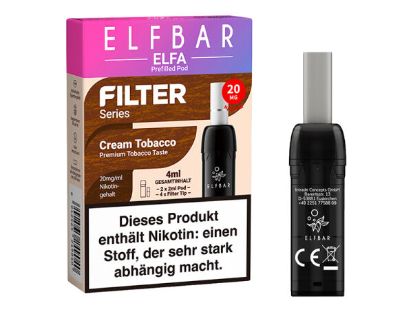ELFBAR ELFA Filter Series - Cream Tobacco - 20mg - 2er Pack