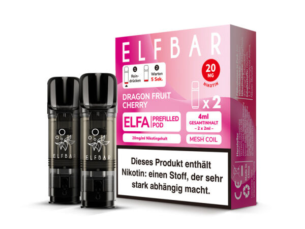 ELFBAR - ELFA Prefilled Pods - Dragon Fruit Cherry - 20mg - 2er Set