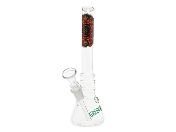 Glasbong "Flower" transp. Höhe 21 cm - Ø 2,2 cm - Schliff 14,5