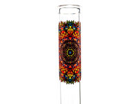 Glasbong "Flower" transp. Höhe 21 cm - Ø 2,2 cm - Schliff 14,5