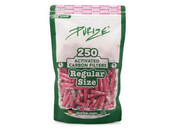 PURIZE - Regular Size 9mm - Pink 250 Filters Aktivkohlefilter