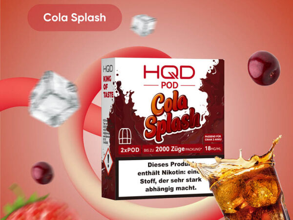 HQD Cirak 2 Pods - Cola Splash - 18mg - 1000 Züge - 2er Set