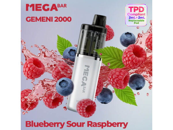 Mega Bar - GEMENI 2000 - Pods - Blueberry Sour Reaspberry  - mit Nikotin - 2er Set