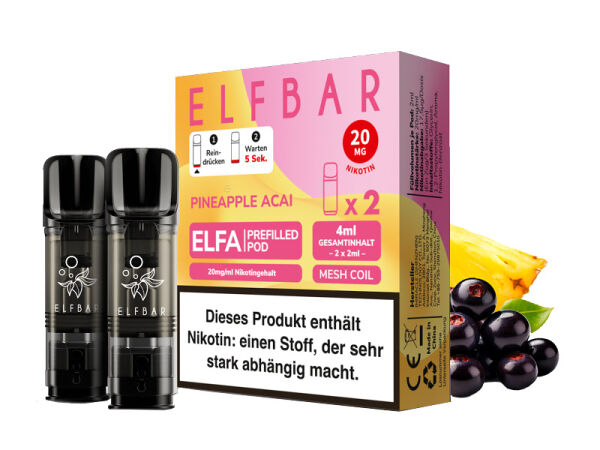 ELFBAR - ELFA Prefilled Pods - Pineapple Acai - 20mg - 2er Set