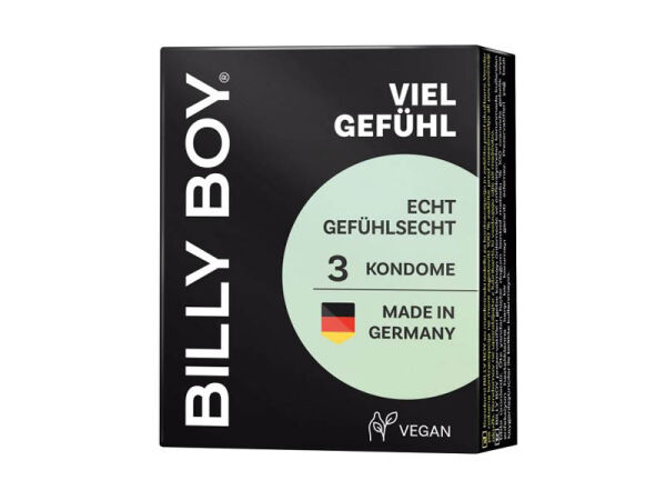 Billy Boy - Echt gefühlsecht -  glatt -Transparente Kondome mit Ring - 3er Pack