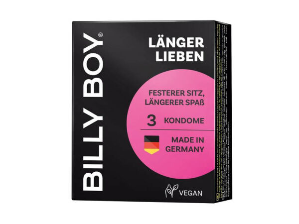 Billy Boy - Länger Lieben - glatt - Transparente Kondome mit Ring - 3er Pack
