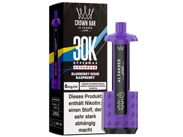 Al Fakher 30K Basisgerät - Hypermax Advanced - Blueberry Sour Raspberry