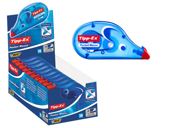 BIC - Tipp-Ex Pocket Mouse Korrekturroller - weiß - 4,2 mm x 10 m - 10er Pack