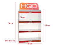 HQD - Leerdisplay 59 x 41 x 20,5 cm - 3 Fächer