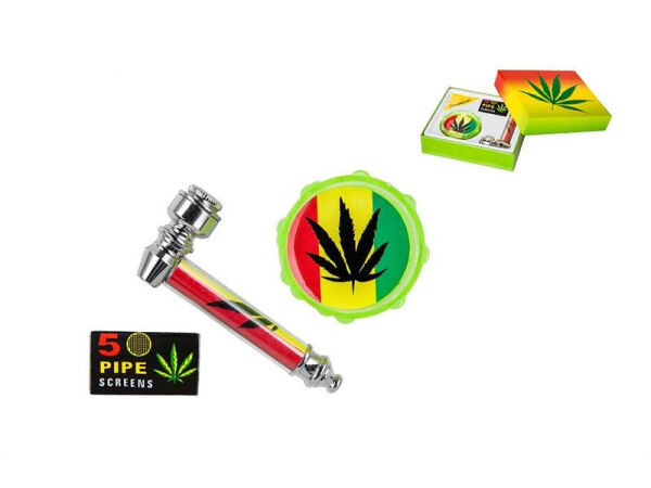 Handpfeifen-Set "Jamaika/Hanf" 3 teilig