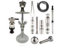 Shisha - Hero 2 - silber - 52 cm - 4 Anschlüsse