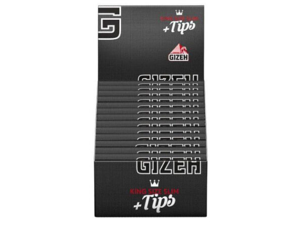 Gizeh - Black King Size Slim - 26 Hefte - 34 Blatt + 34 Tips
