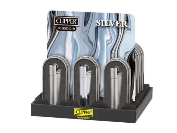 Clipper - Metal Large Silver - 12er Display