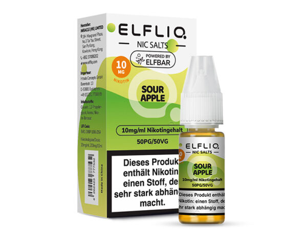 ELFBAR ELFLIQ - Sour Apple - Liquid - 10 mg/ml - 10 ml