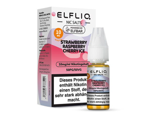 ELFBAR ELFLIQ - Strawberry Raspberry Cherry Ice - Liquid - 10 mg/ml - 10 ml