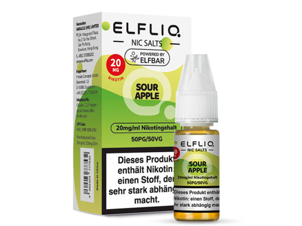 ELFBAR ELFLIQ - Sour Apple - Liquid - 20 mg/ml - 10 ml