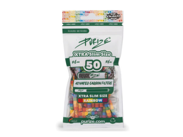 PURIZE - Rainbow - Xtra Slim Size 5,9mm Aktivkohlefilter - je 50 Filter