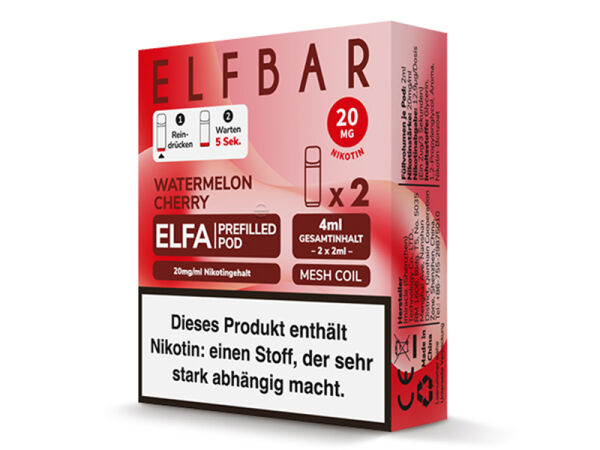ELFBAR - ELFA Prefilled Pods - Watermelon Cherry - 20mg - 2er Pack
