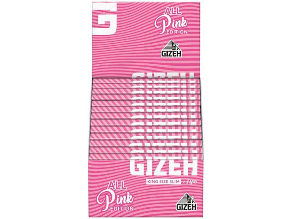 Gizeh - All Pink King Size Slim - Tips 26 Hefte je 34 Blatt - 34 Tips