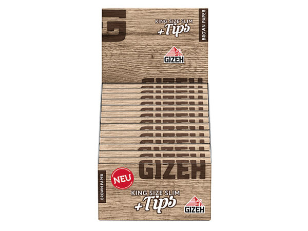 Gizeh - Brown King Size Slim - Tips - 26 Hefte je 34 Blatt - 34 Tips